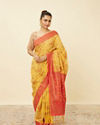 Tangerine Yellow Saree with Floral Pattern
